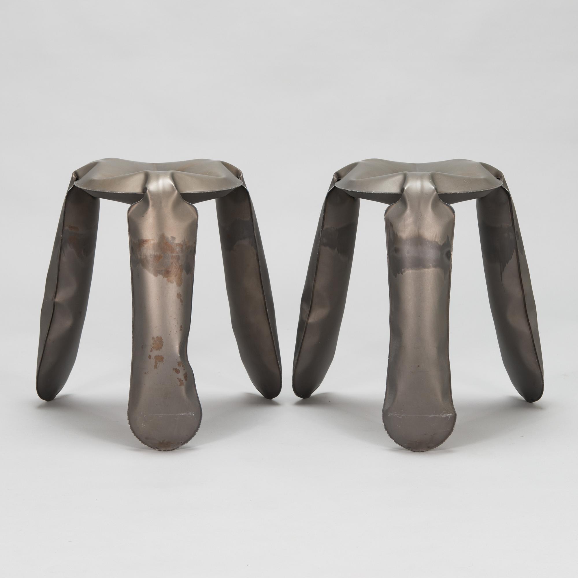 Oskar Zieta, a pair on 21st Century 'Plopp' stools for HAY Denmark.