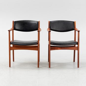 A pair of teak armchairs, from Albin Johansson, Hyssna, 1950s/60s.
