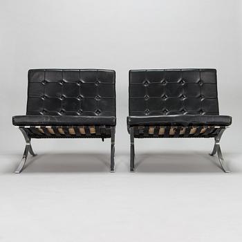 Ludwig Mies van der Rohe, a pair of late 20th century 'Barcelona' easy chairs' for Knoll.