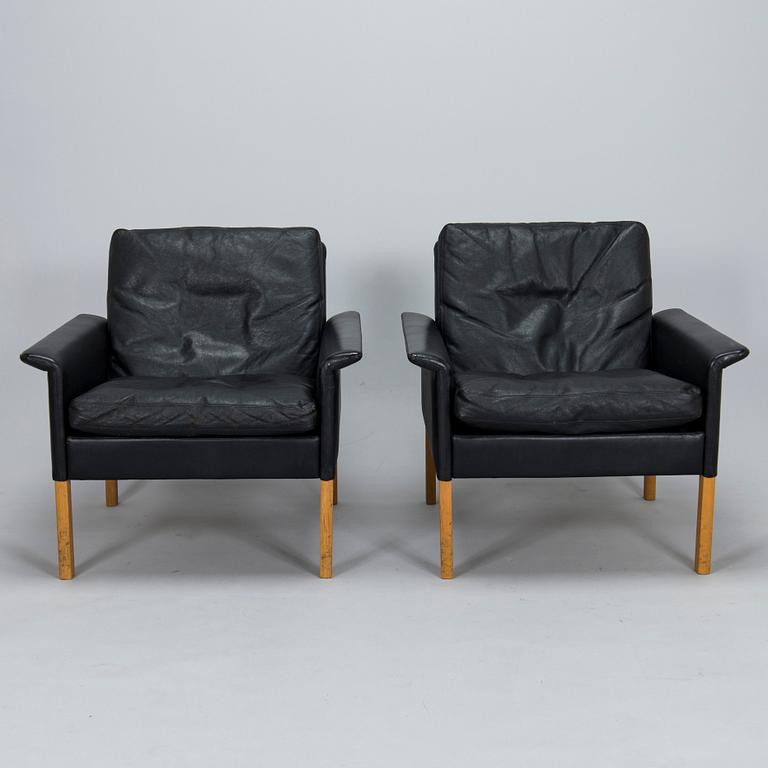 Hans Olsen, a pair of 1960s armchairs and a table, Denmark.