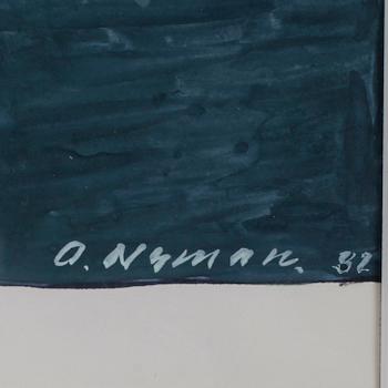 OLLE NYMAN, gouache, signerad och daterad -82.