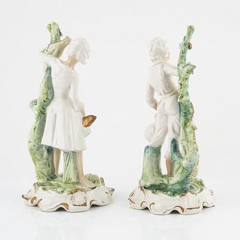 Capodimonte, figuriner, ett par, flintgods, Italien, 1900-talets mitt.