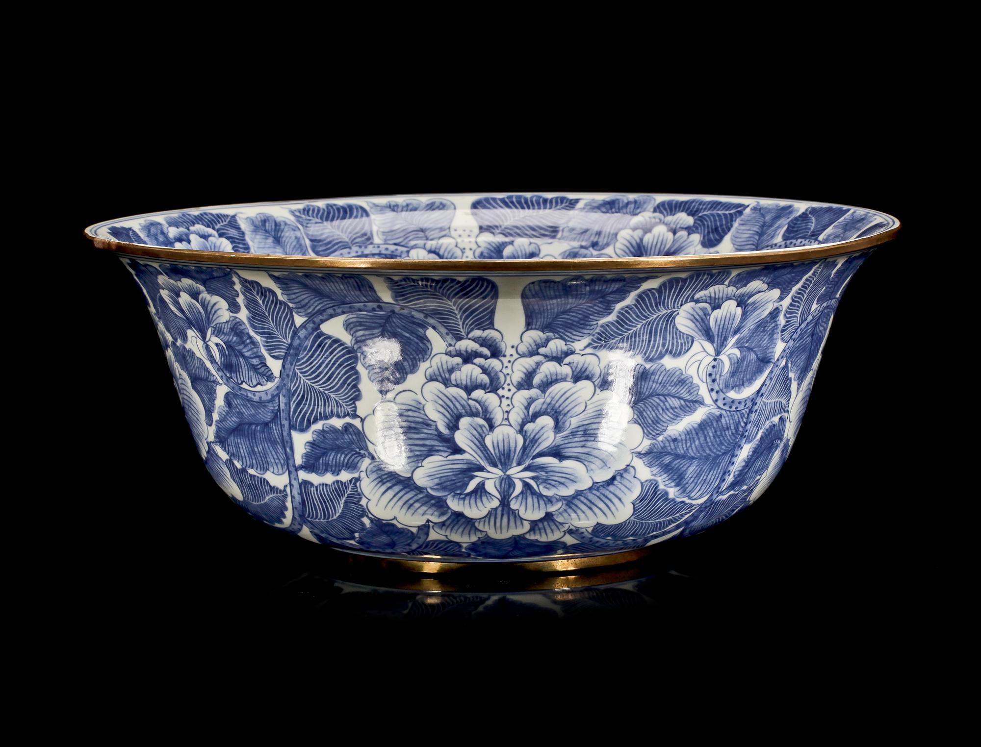 LOTUSSKÅL, porslin,  Kina 1800-tal.