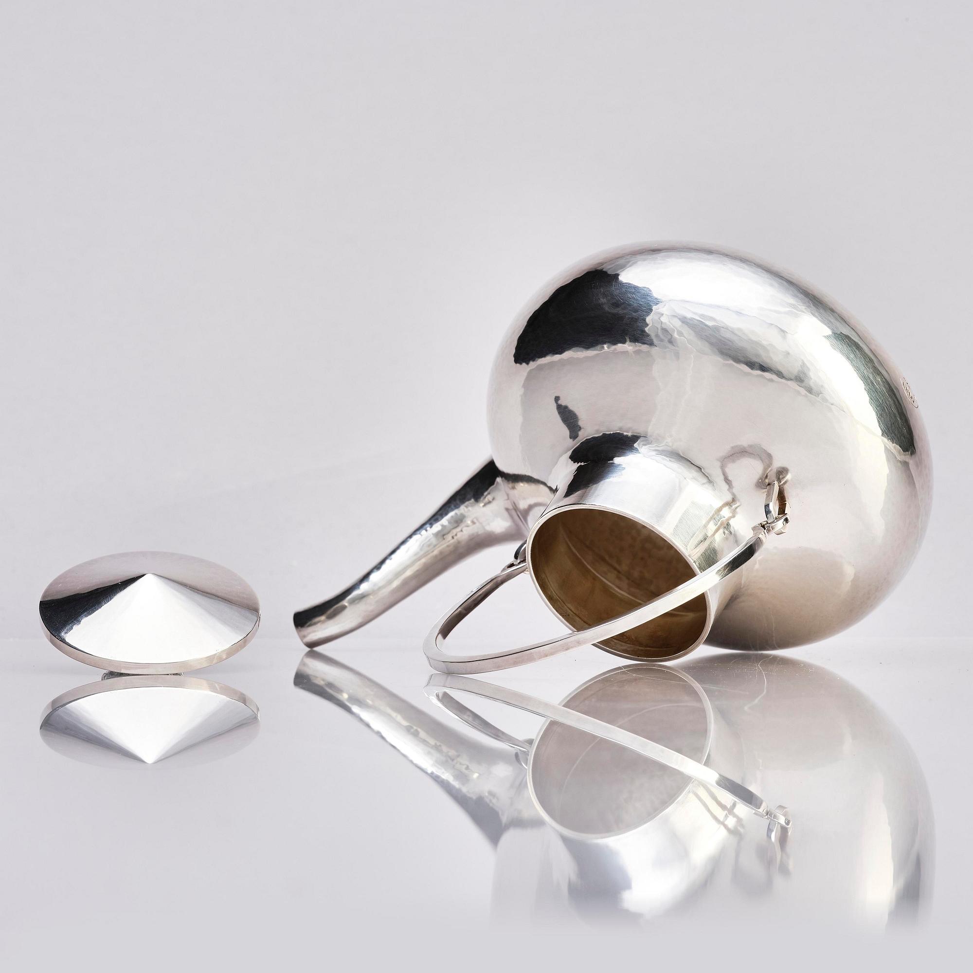 Carl-Gustaf Jahnsson, a silver teapot, Stockholm 1969.