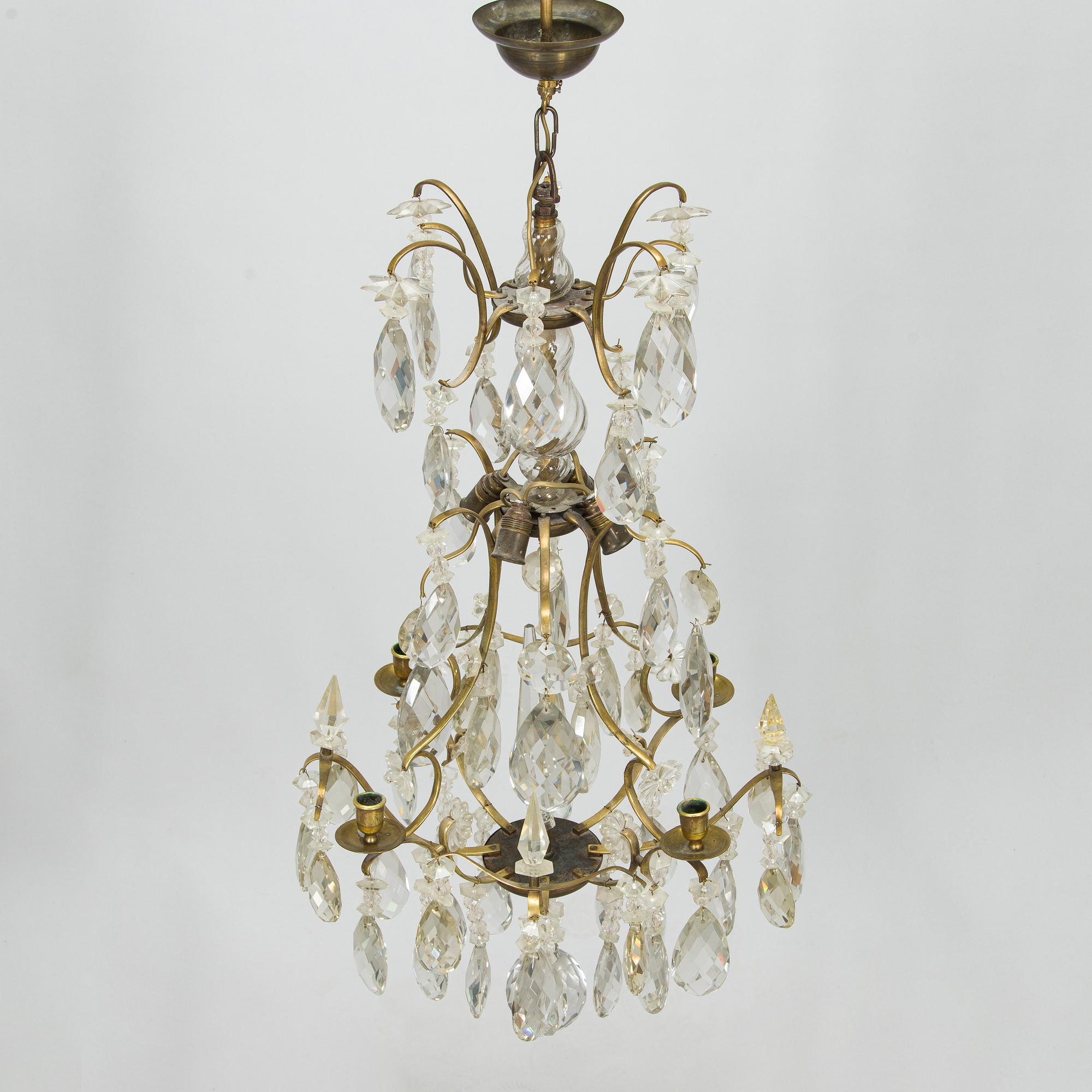 A Rococo style chandelier, first half of the 20th century.