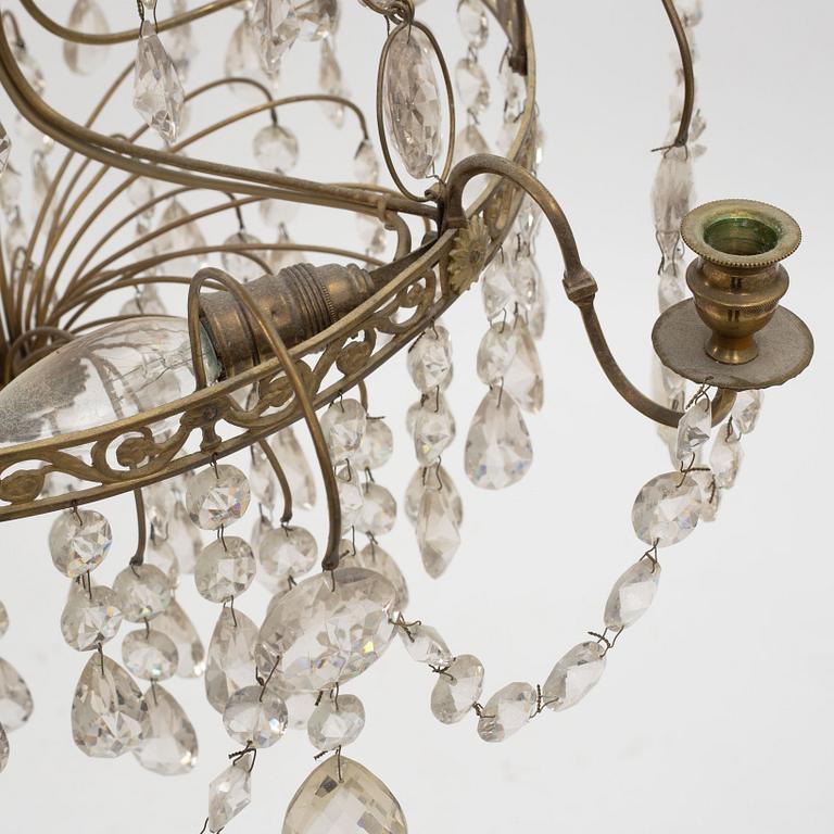 A Gustavian style chandelier, first half of the 20th Century.