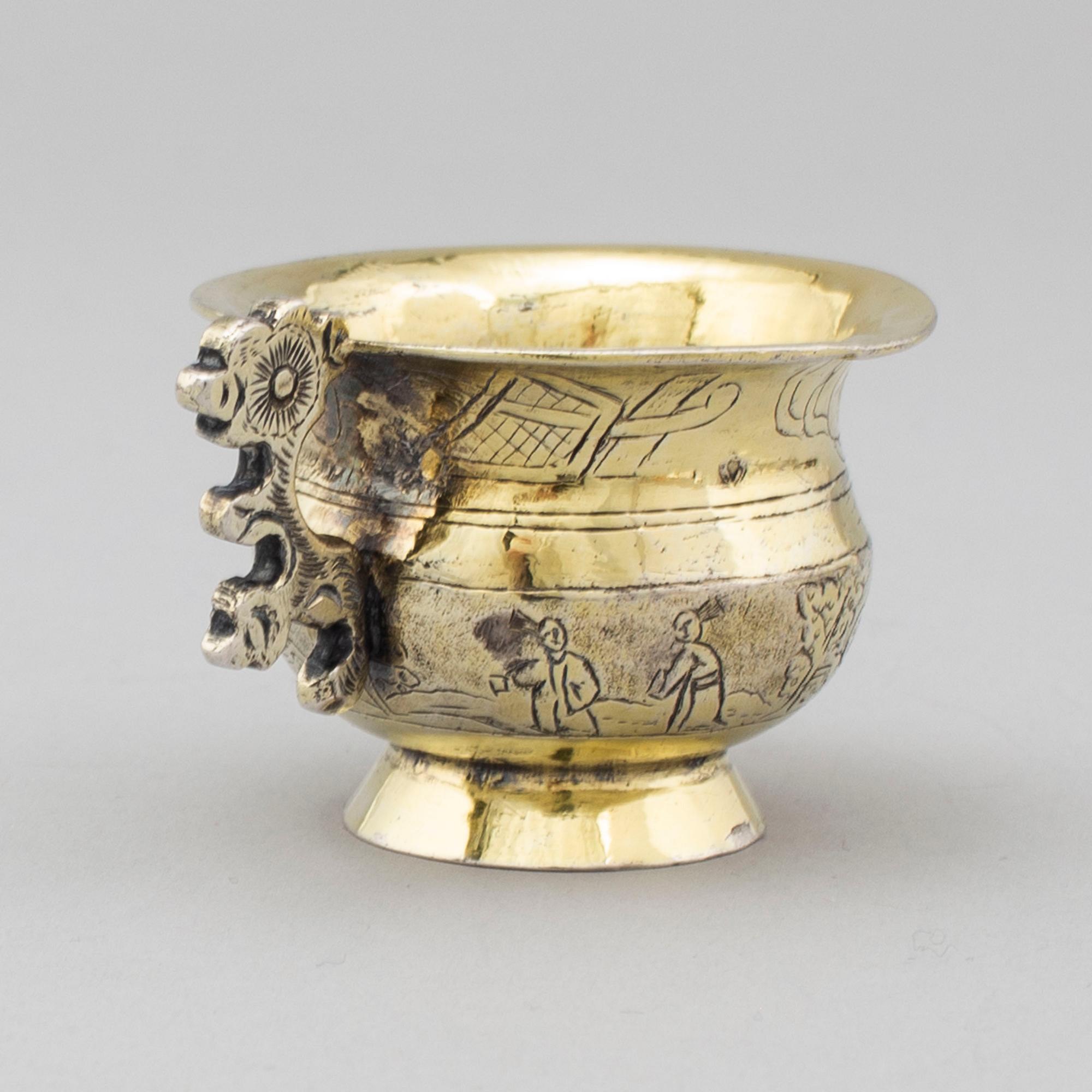 A Russian 18th century silver-gilt charka.