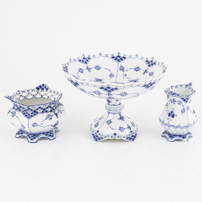 A group of the 'Musselmalet' porcelain pieces, Royal Copenhagen, Denmark.