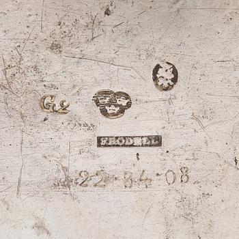 A late 18th-century parcel-gilt silver box, maker's mark of Henrik Frodell, Stockholm 1789.