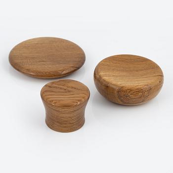 Magnus Ek, a set of eight wood serving platters for Oaxen Krog, 2018-2019.