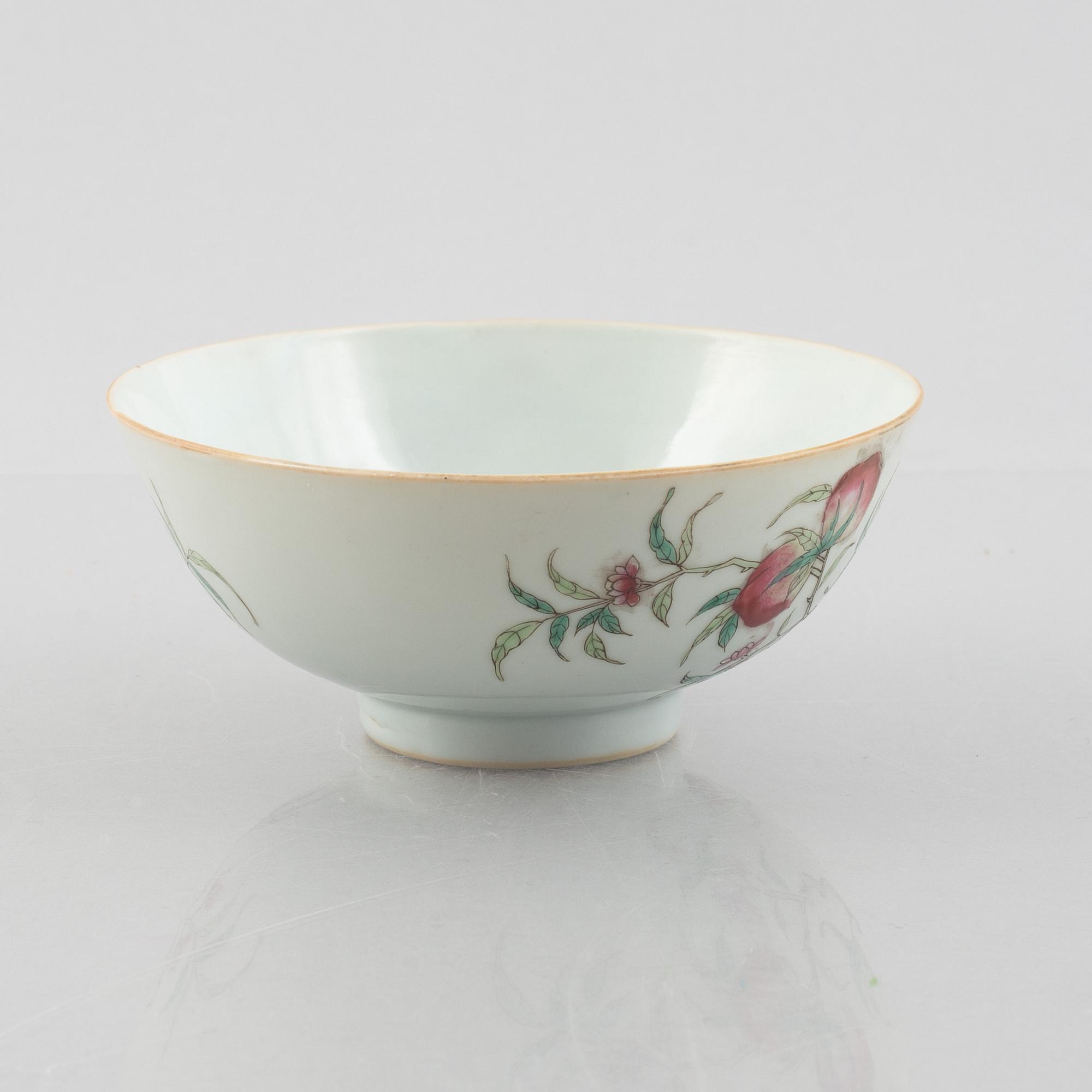 Skålar, fem stycken, porslin, Kina, 1900-tal.