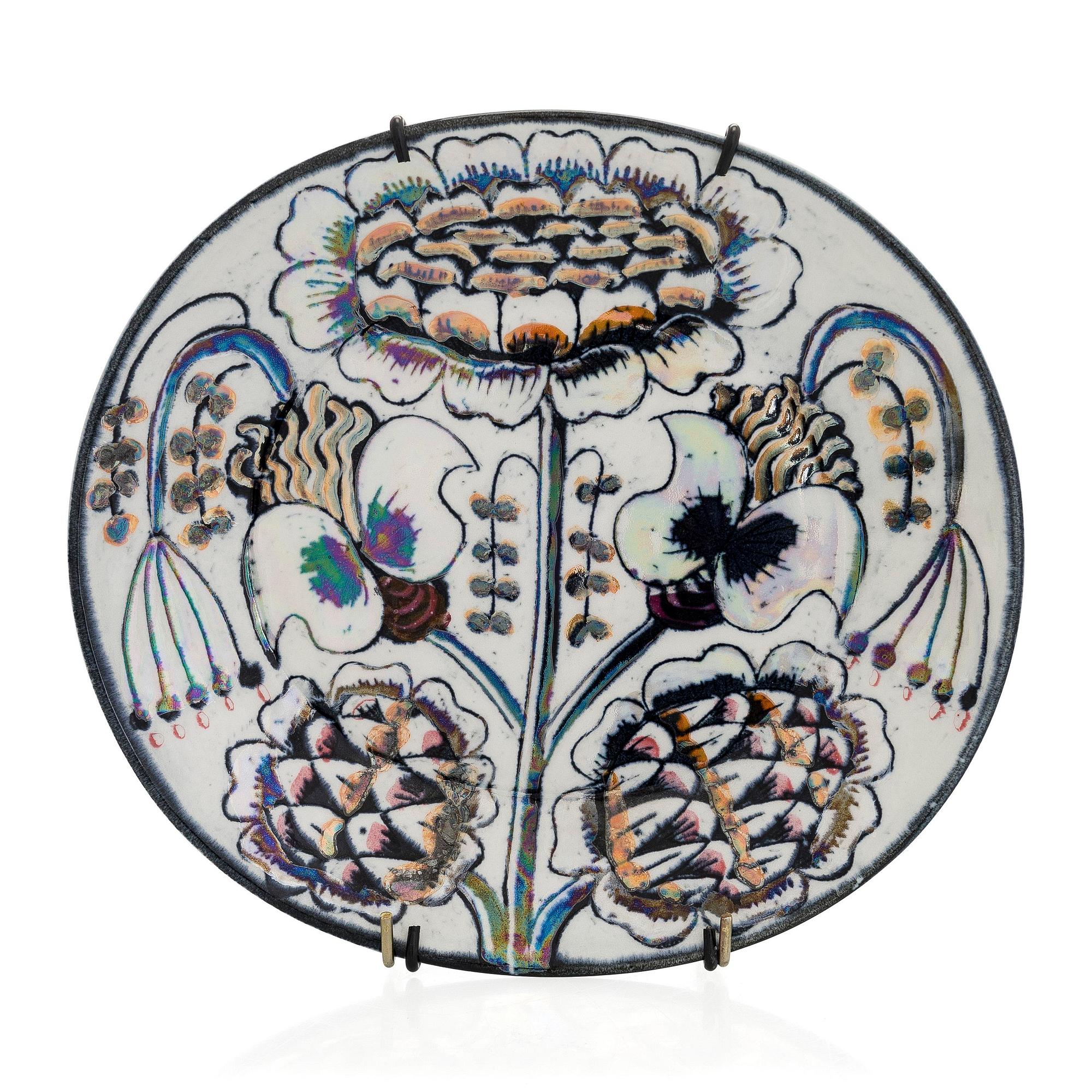 Birger Kaipiainen, dekorationstallrik, stengods, signerad Kaipiainen.