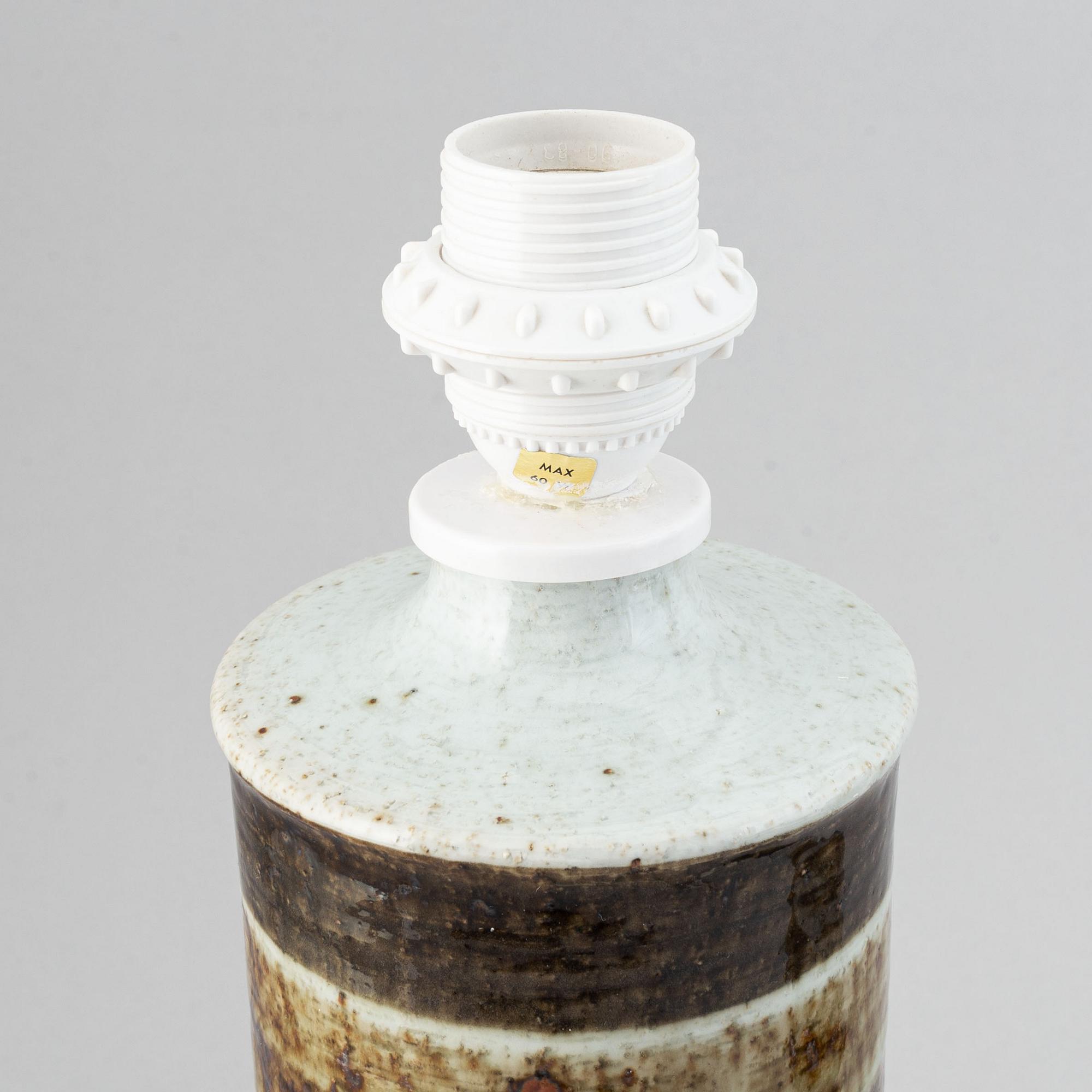 Inger Persson, a pair of 20th century stoneware table lamps, Rörstrand Ateljé, Sweden.