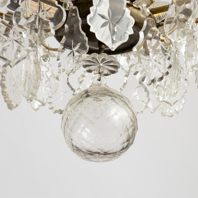 A rococo style chandelier, first half of the 20th century.