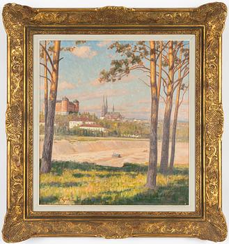 Johan Krouthén, Vy från söder mot Uppsala slott och domkyrka.