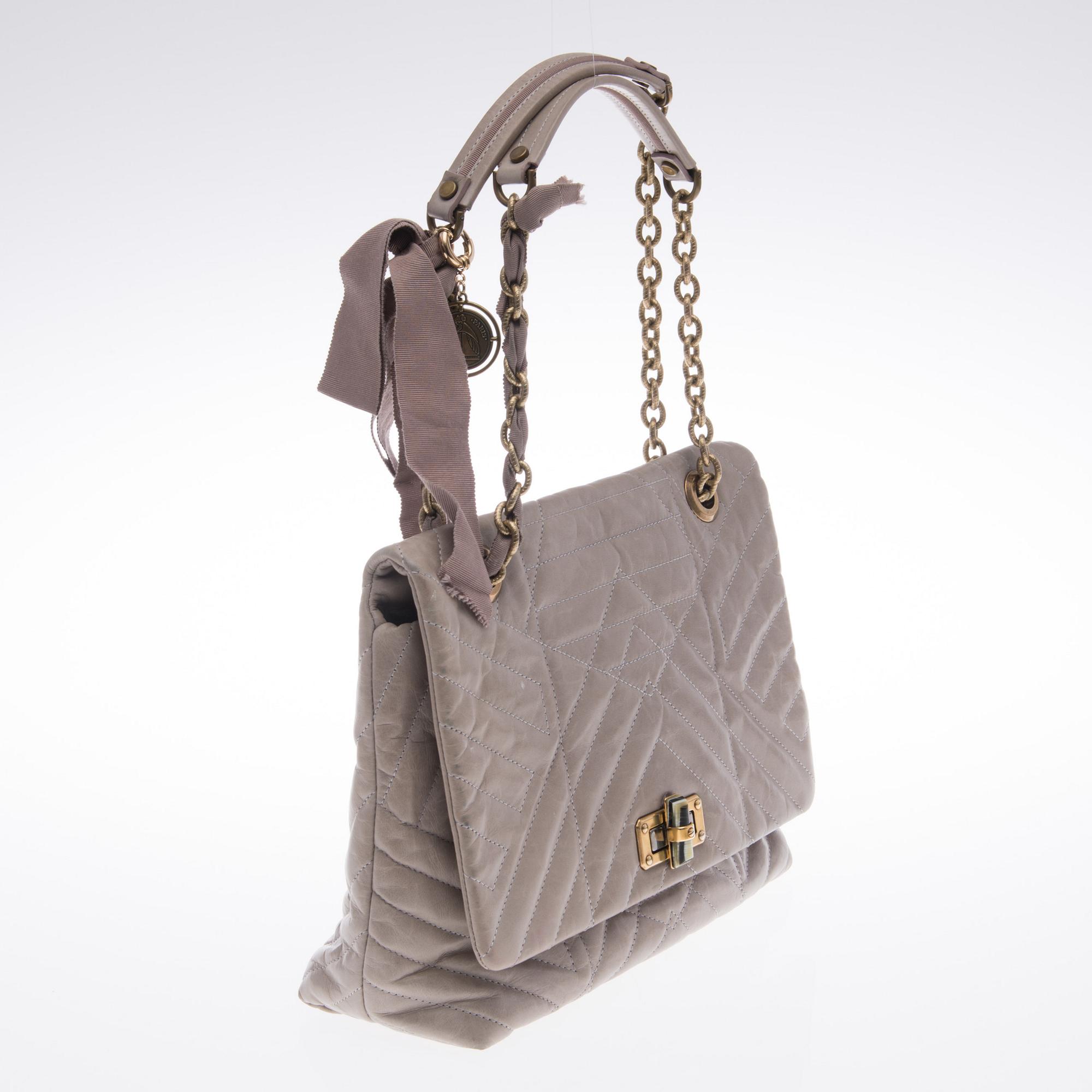 A LANVIN HAPPY MEDIUM QUILTED LEATHER SHOULDER BAG.