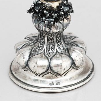 A possibly Austrian early 18th century silver grape-cup with lid, possibly Hammerstadt.