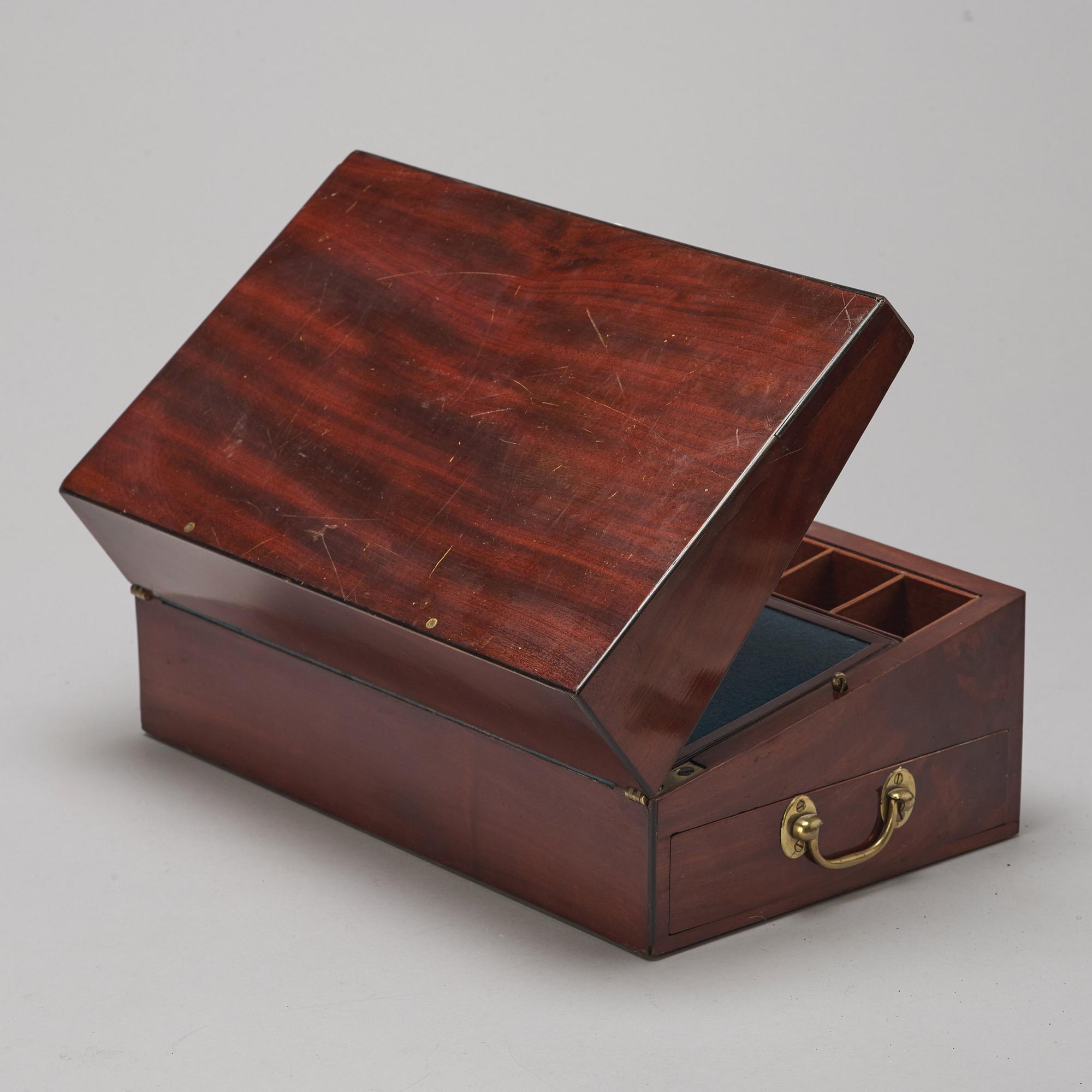 A writing casket, circa 1800.