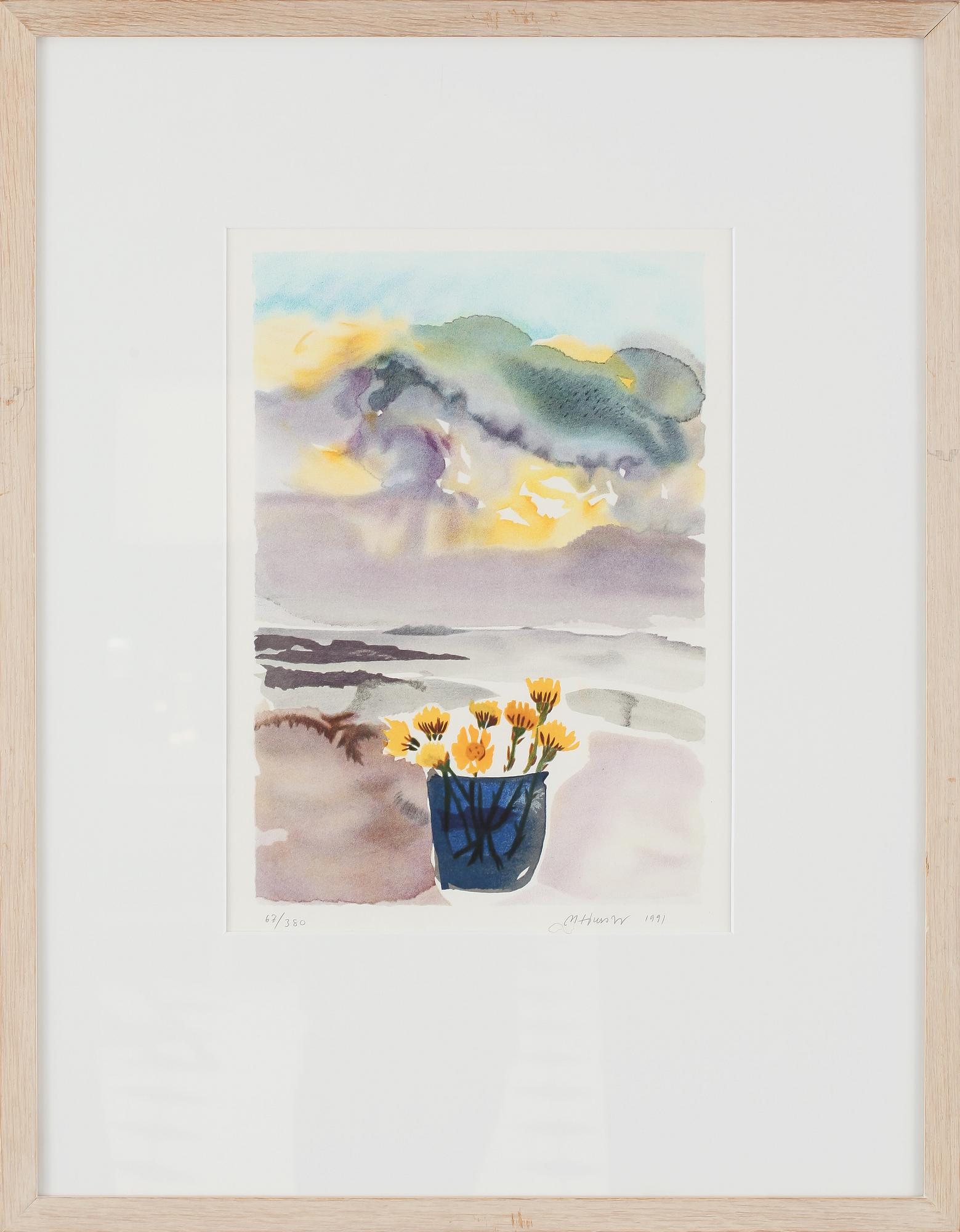 MONA HUSS WALLIN, litografi, signerad, numrerad 67/380 och daterad 1991.