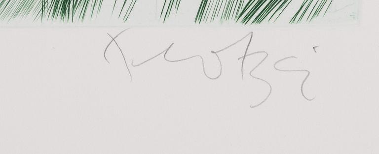 Ulf Trotzig, "King Sweeney", portfolio with nine colour etchings.