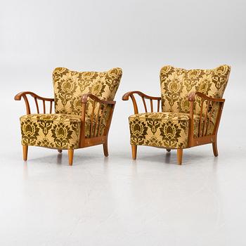 Armchairs, a pair, Swedish Modern, 1940s.