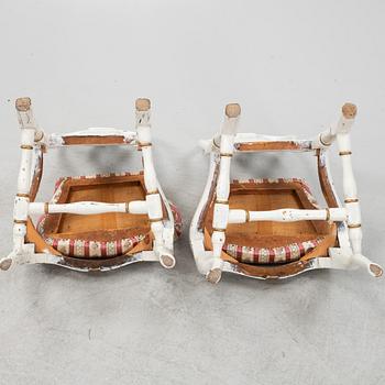 A pair of swedish rococo chairs, second half of the 18th century.
