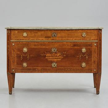 A Gustavian late 18th century commode by N P Stenström (master in Stockholm 1781-1790), not signed.