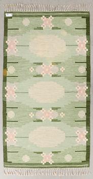 Ingegerd Silow,a signed flat weave carpet approx 251x131 cm.