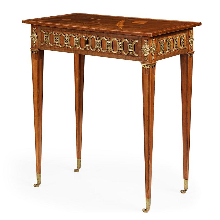 A Gustavian late 18th century table by Anders Lundelius (master in Stockholm 1778-1823), not signed.