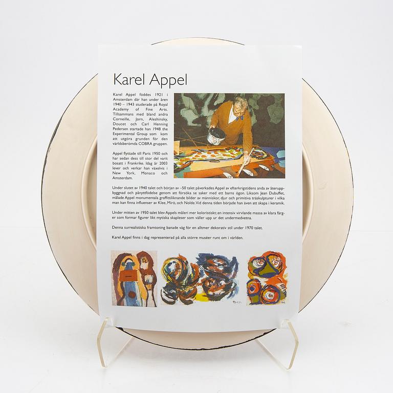 Karel Appel, a  numbered eartheware plate 153/999.