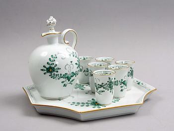 LIKÖRSERVIS, 8 delar, porslin,  Meissen.
