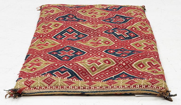 Sled cushion, approx. 98 x 48 cm.