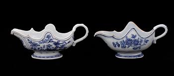 SÅSSNIPOR, 2 st, porslin, Qianlong, Kina 1700-tal.