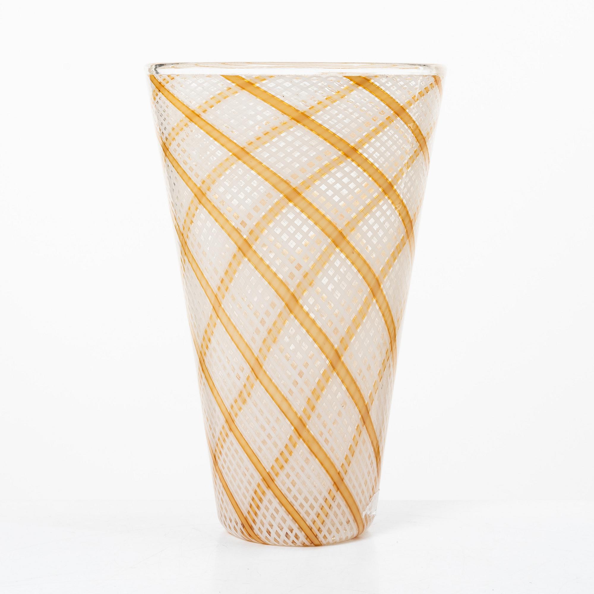 Dino Martens, vas, glas, "Reticello", Aureliano Toso, Murano, Italien.