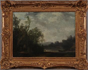 OKÄND KONSTNÄR, 2 st oljemålningar på duk, Jean Pillements art, 1800-talets början.