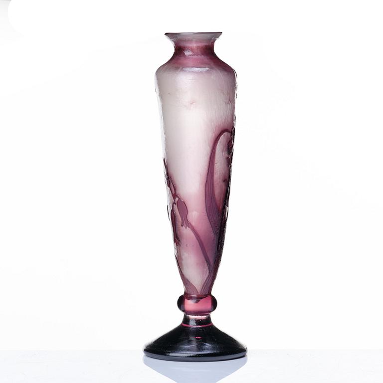 Emile Gallé, an Art Nouveau fire-polished cameo glass vase, Nancy. France.