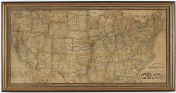 JÄRNVÄGSKARTA, USA. "New Railroad Map of the United States. And the Dominion of Canada....".