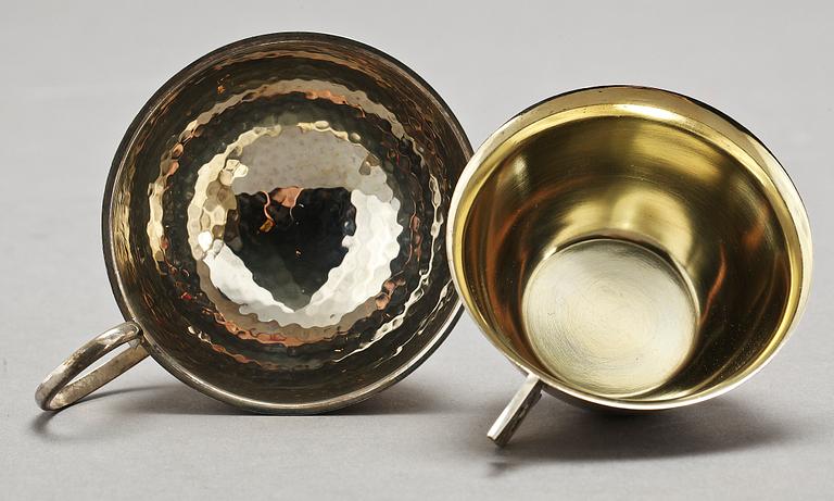 PUNCHBÄGARE, 15 st, silver, 1900-tal. Vikt ca 386 gr.