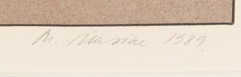 Marje Üksine, värilitografia, signeerattu ja päivätty 1989, numeroitu 19/30.