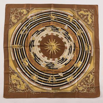 A Hermès silk scarf "Astrologi / Dies et Hore" designed by Francoise Faconnet 1963.