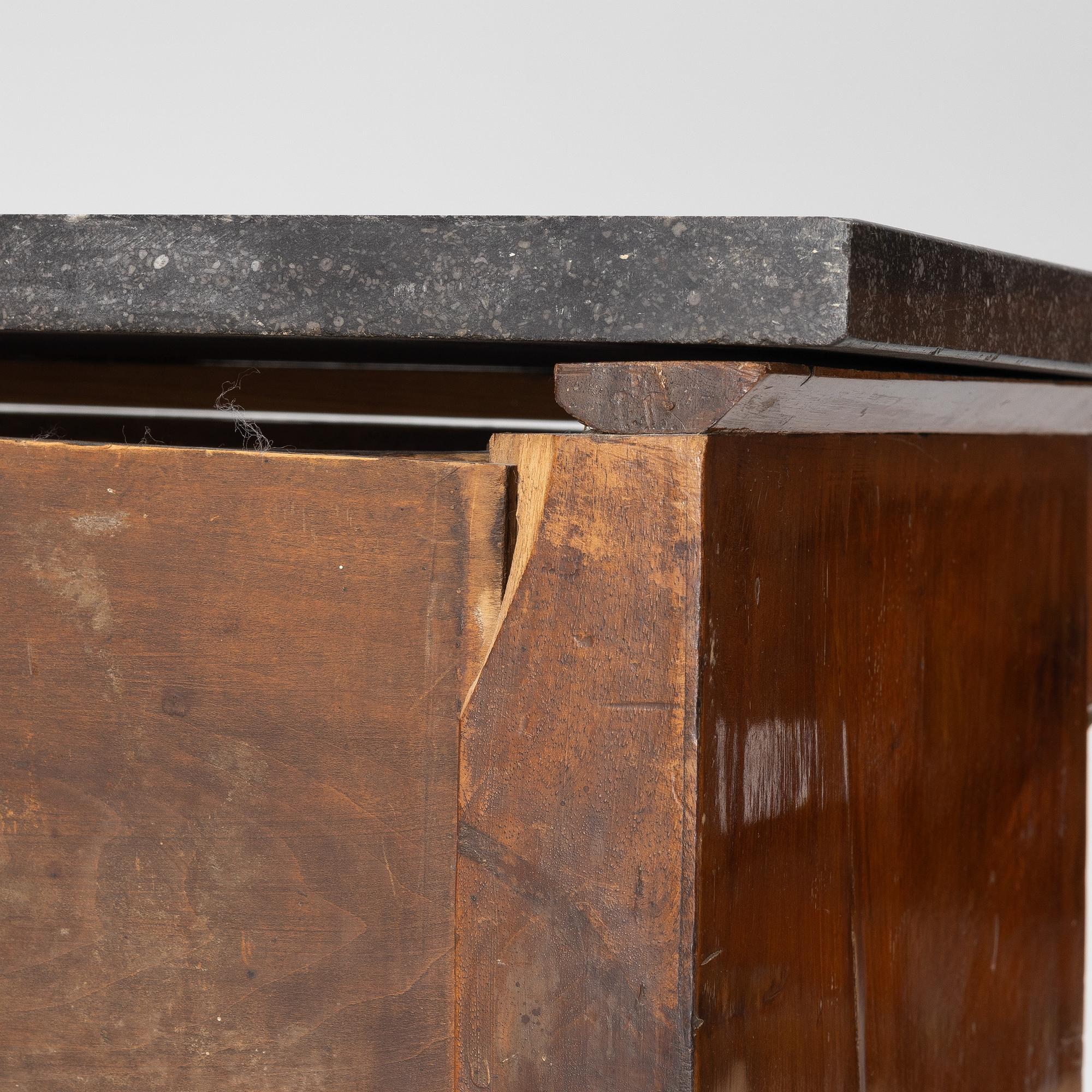 Bedside table, late Empire, mid-19th century.