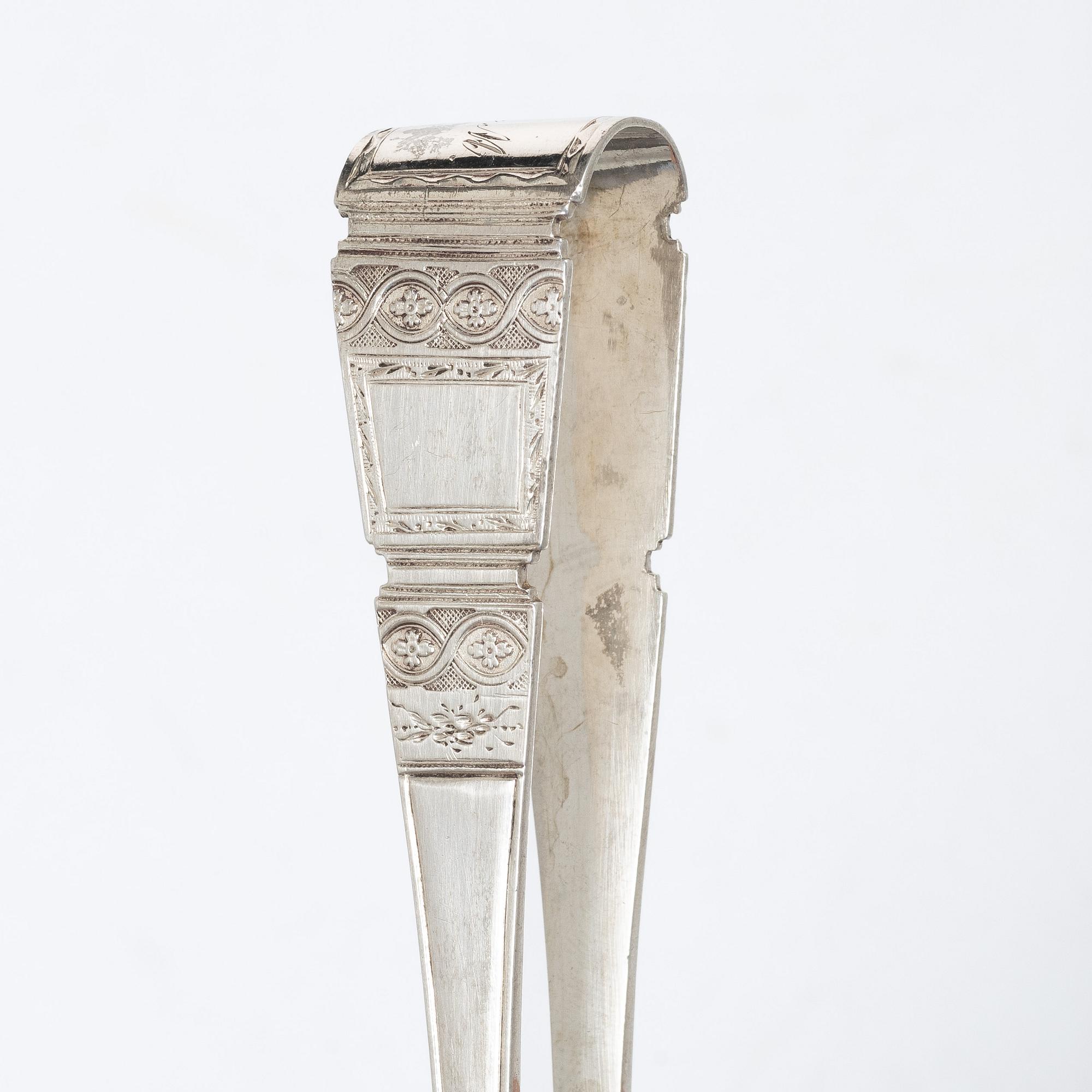 Stefan Westerstråhle, sockertång, silver, Stockholm 1796.