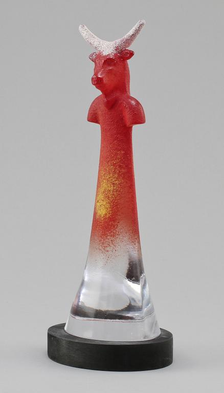 SKULPTUR, glas, Kjell Engman, Kosta Boda, 1980/90-tal.