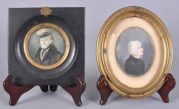 MINIATYRER, 2 st, 1800/1900-tal.