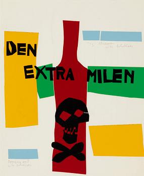 Stig Claesson, rejected cover for the book "Den extra milen".