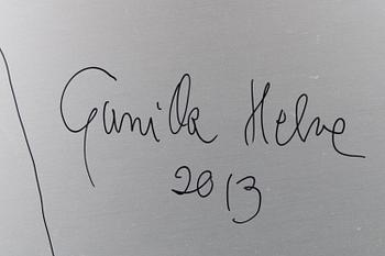 GUNILLA HELVE, blandteknik på aluminium, a tergo signerad och daterad 2013.