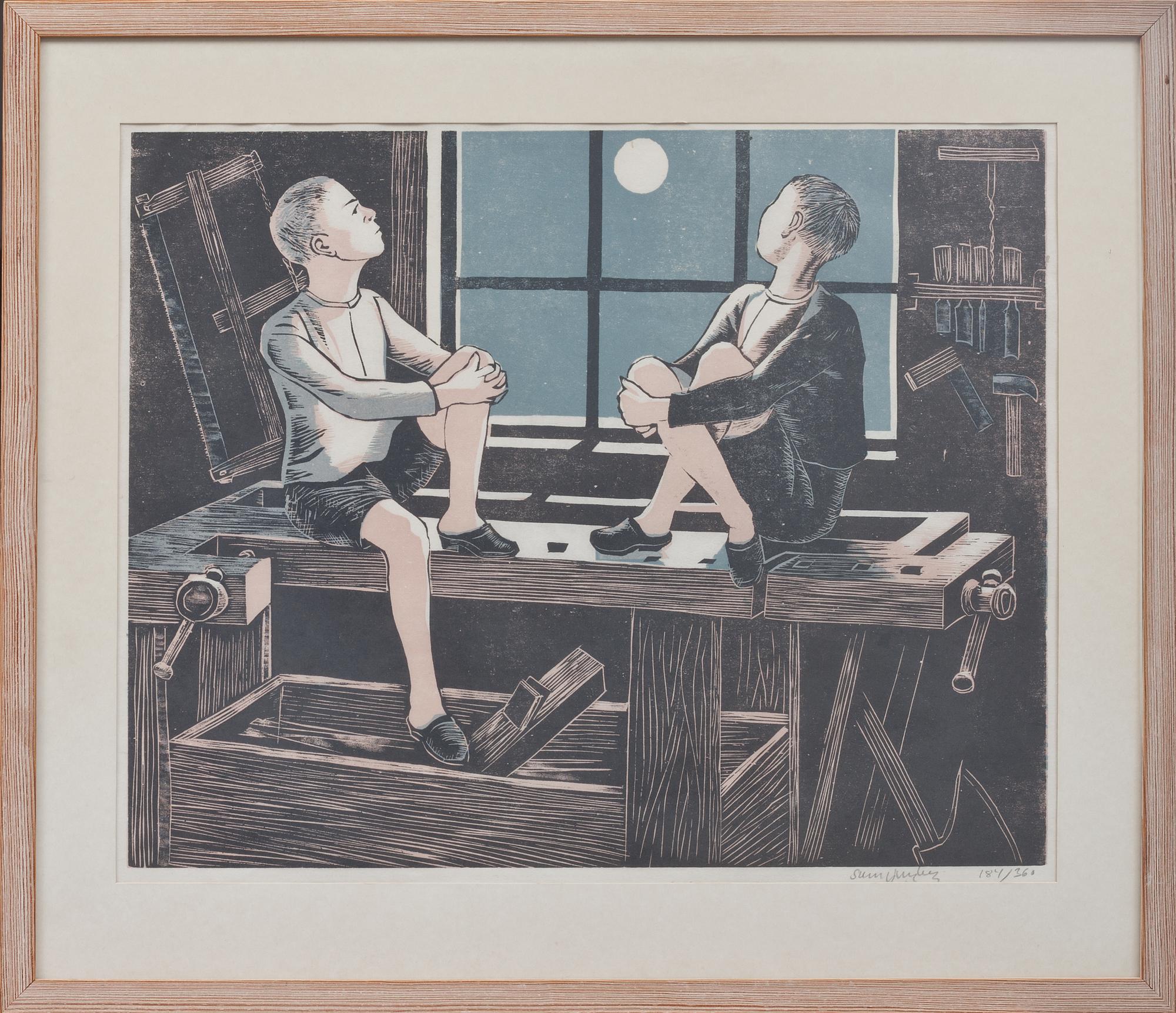 SVEN LJUNGBERG och REINHOLD LJUNGGREN, färglitografi och träsnitt, signerade och numrerade.