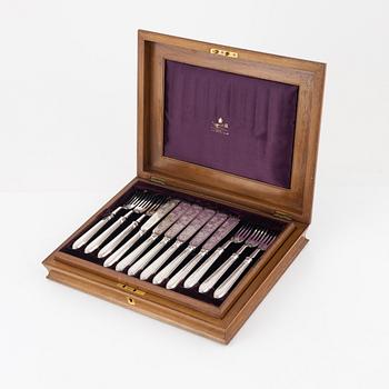 A 24piece silver cutlery set, George Aldwinckle, London, England, 1879.