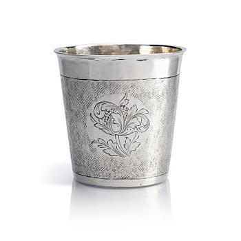 207. A German silver beaker, possibly Johann Reinhard, Leipzig (active 1694-1703).