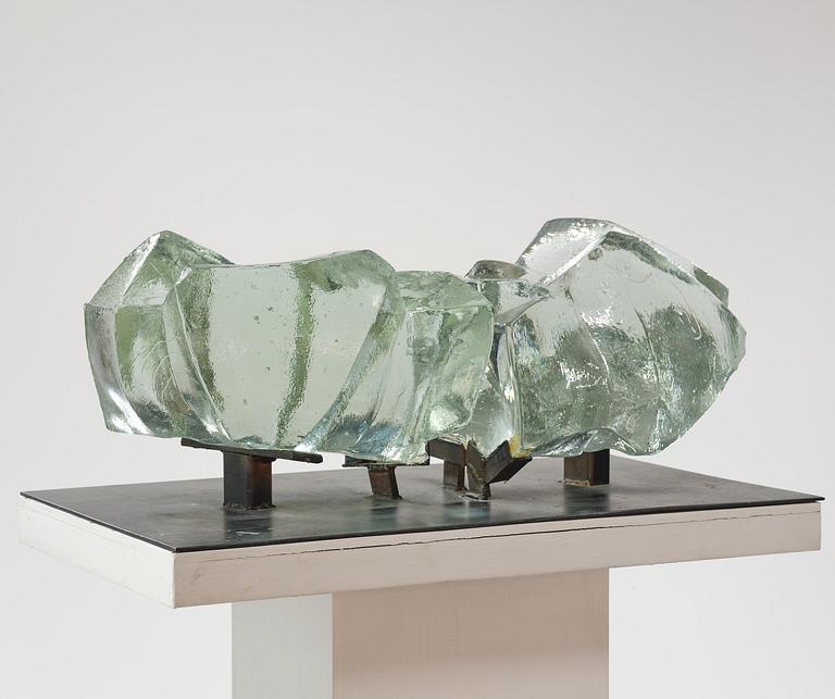 Edvin Öhrström, a cast glass sculpture, Lindshammar Glassworks, 1976, ed. 1/9.
